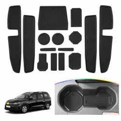 SKTU Antirutschmatten kompatibel mit Dacia Jogger 2021-2024 Gummimatten Türschlitzmatte (Schwarz)
