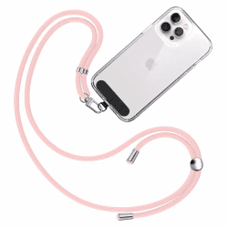 TBOC Handykette Schlüsselband [Hellrosa] Zum Aufhängen Nacken Handykette Universal mit Pad [Schwarz] Handyband Zum umhängen