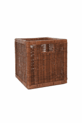 VIVANNO Attraktiver Flechtkorb aus natürlichem Rattan, Braun, Stabil für Regal & Schrank - 30x32x29cm, ideal für Ikea Expedit und Kallax