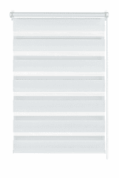 GARDINIA Doppelrollo zum Klemmen oder Kleben, Duo-Rollo ohne Bohren, Seitenzugrollo, Transparente und blickdichte Streifen, Weiß, 90 x 220 cm