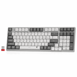 Redragon BK7114 Low-Profile Computer Tastatur, 98 Tasten Slim Office PC Scissors Mechanism Tastatur mit 2.4G BT Wireless Verbindung, taktiler leiser Tastenanschlag, farblich gemischte Tastenkappen