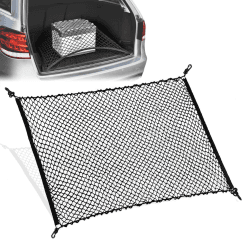 Gepäcknetz Auto,Kofferraum Netz mit 4 Haken,90 * 105 cm Kofferraumnetz Auto,Auto Organizer Netz kann auf 140cm*140cm Erweitert Werden