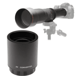 JINTU 2X Telekonverter Converter Objektiv für Spiegelreflexkamera & Digital Linsen mit T Mount 420-800mm 500mm 650-1300mm 900mm