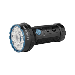OLIGHT Marauder Mini LED Super Hell 7000 Lumen 600 Meter Wiederaufladbare Taschenlampe mit Strahler und Flutlicht, 3 Arten farbiger LEDs mit Abstandssensor für Outdoor (Schwarz)