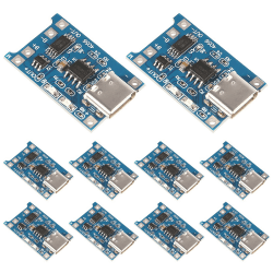 AITRIP 10 Stück Typ-c USB 5V 1A 18650 Lithium-Akku-Lademodul Ladeboard mit Zwei Schutzfunktionen