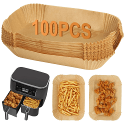 BYKITCHEN 100 Backpapier für Ninja AF300EU AF400EU Heißluftfritteuse/Ninja Double Stack XL 9.5L SL400EU, Air Fryer Zubehör, Airfryer Backpapier, kompatibel mit Princess Cookwise Dual Zone Air Fryer