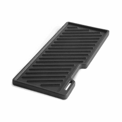 BURNHARD Gusseisen Grillplatte für Gasgrill Earl Serie 43 x 19,8 x 1,4 cm, BBQ Wendeplatte