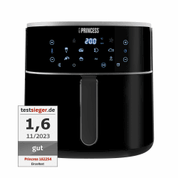 Princess Digitale Heißluftfritteuse – Füllmenge des Behälters variierbar – 8 L maximal – 6 voreinstellbare Programme – Weniger Öl – Digitaler Display – 182254