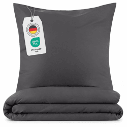 Blumtal Bettwäsche 200x200 cm + 2X Kissenbezug 80x80 cm - Oeko-TEX zertifizierte Mikrofaser Bed Sheets 200x200 - Bettbezug 200x200 Bettwäsche Set - Duvet Cover 200x200 cm - Bettbezüge Anthrazit Decke 200x200 cm & 2x Kissen 80x80 cm 02 - Anthrazit