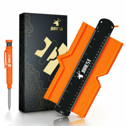 JOREST Konturenlehre Groß Weihnachtsgeschenke mit Feststeller + Tieflochmarker, Konturenlehren, Laminat Schablone, Contour Gauge, Anzeichnen Konturenschablone, Vervielfältigungslehre, Konturmessgerät