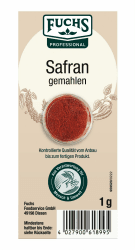 Fuchs Professional - Safran gemahlen | Premium-Gewürz für Gerichte wie Paella oder Risotto | 1 g in der Dose