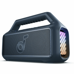 soundcore by Anker, Boom 2 Outdoor-Lautsprecher, 80W, Subwoofer, BassUp 2.0, 24h Akku, IPX7 Wasserdicht & Schwimmt, LED-Licht, USB-C, EQ, BT 5.3, Mobiler Bluetooth-Speaker, Camping, Strand, Garten