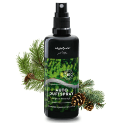 AllgäuQuelle® Auto Duftspray | Der BIO Auto-Duft als natürlicher Auto-Duftspender mit Waldduft: Lorbeer, Fichte u. Kiefer | ideales Auto Zubehör für Auto Innenraum und Wohnmobil