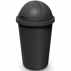 Monzana® Mülleimer Küche 50L mit Schiebedeckel 100% Recycelter Kunststoff Abfalleimer Büro Müllsackhalterung Papierkorb Biomüll Gelber Sack Schwarz