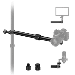 NEEWER Tisch Überkopf Kamerahalterungsarm,11,8"-20"/30-51cm Teleskop Verlängerungsarm für Tischständer mit Kugelkopfhalterung 1/4" 3/8" 5/8" Schrauben für Webcam Kamera LED Ringlichtmikrofon,DS001