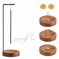 7-in-1 Räucherstäbchen Halter,Räucherstäbchenhalter,Holz Basis Räuchergefäß,Modern Style 9 Loch Incense Holder,Räucherstäbchen Halterung,Meditation Zubehör,Ideal für Yoga,SPA, Home Office Deko