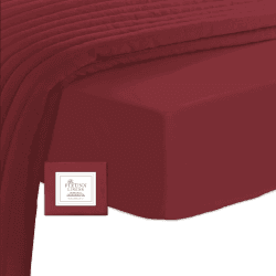Pizuna 400 Baumwoll-Spannbetttuch 190x200-200x200cm Rio-Red, 100% langes Baumwoll-Spannbetttuch, weiches Mako-Satin-Gewebe für bis zu 40 cm Matratzenhöhe (100% Baumwollbettlaken) Spannbettlaken - 190x200 cm-200x200 cm Rio-rot