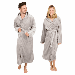 Blumtal Bademantel Damen & Herren in M - OEKO-TEX zert. Morgenmantel Damen - Bademantel Herren extra saugstark - Bademäntel für Herren - Bademantel extra weich Herren - Bademantel extra weich Grau