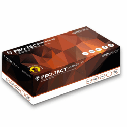 UNIGLOVES Protect Orange HD GA0053 Nitril Einweghandschuhe - extra stark, vielseitig einsetzbar, puderfrei, silikonfrei, Box mit 100 Handschuhen, Orange, Mittel