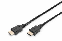 DIGITUS HDMI High Speed Anschlusskabel, Typ A St/St, 3.0m, Ultra HD 60p - Vergoldete Kontakte - Schwarz