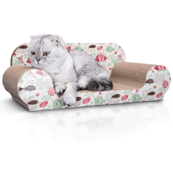 Nobleza - Katzenkratzbrett mit Katzenminze Kratzbrett für Katzen Kätzchen Kratzspielzeug Lounge Kartonkratzer 56 * 26 * 20 cm