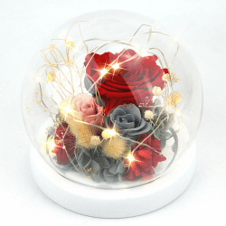 Kylin Glory Forever Flowers Konservierte Rosen Geschenk für Frauen Mutter Freundin Frau - Frische Echte Rosen Ewige Blumen Elegantes Geschenk für Valentinstag Geburtstag Jubiläum (Lucky Red)