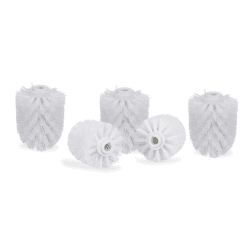 Relaxdays WC Bürstenkopf, lose Toilettenbürsten mit Gewinde 12 mm, Ersatzbürstenkopf Durchmesser, weiß, 8 x 8 x 9 cm, im 5er Set