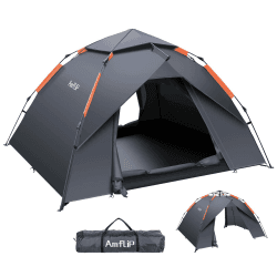 Amflip Camping Zelt Automatisches 3 Mann Personen Instant-Zelt Pop Up Kuppelzelt 4 Jahreszeiten Wasserdicht & Winddicht Campingzelt mit Abnehmbarer, äußerer Zeltplane für Familien,Camping
