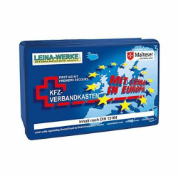 LEINA-WERKE REF 10102 Leina Kfz-Verbandkasten Euro, Inhalt DIN 13164, blau