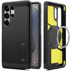 Spigen Tough Armor (AI) MagFit Hülle für Samsung Galaxy S25 Ultra, Kompatibel mit MagSafe -Schwarz