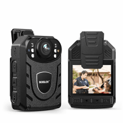 BOBLOV KJ21 Body Camera, 1296P Körper Tragbare Kamera Unterstützung 8-10 Stunden Aufnahme Polizeikörperkamera Leichte und tragbare, klare Nachtsicht