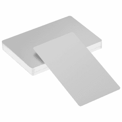 50 Pcs Visitenkarten, 86x54 mm, Leere Metall Karte, Gravierte Metallplatte Schwarz Grau für Kunden Geschäfts DIY Geschenkkarten (Silber)