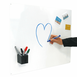 KalaMitica Whiteboard - Magnetische Wandtafel, Büro-Pinnwand für Magnete - Beschreibbar und trocken abwischbar - Weiß glänzend - 74x57 cm