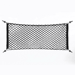 100cm x 40cm Kofferraum Netz,Auto Gepäcknetz,Lagerung Mesh,Auto-Gepäcknetz aus Nylon mit 4 Haken, Anzug für Meisten Arten von Fahrzeugen, 100 x 40 cm Elastisch Kofferraum Aufbewahrung Netz Schwarz