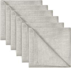 DAPU Stoffservietten aus Leinen 45x45 cm Stoffservietten 6-STK.100% Leinen Servietten Stoff, Abwaschbare Servietten mit Hohlsaum Beige
