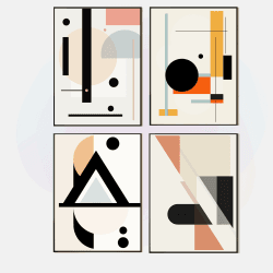 Hochwertiges Poster&Kunstdruck-Set (A3/A4) mit individuellem Charakter I Extra 300g Fotopapier I Dekoration Heimzimmer I ohne Bildrahmen I Made in Germany I (Art Deco, A3, Abstraktion)