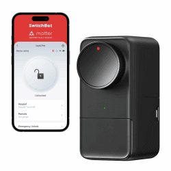 SwitchBot Smart Lock Pro - Smartes Türschloss, Elektronisches Türschloss für die Vordertür, Schnell an dem vorhandenen Türriegel installiert, Türöffner per App, Alexa, Google