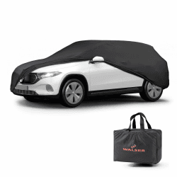 Walser Abdeckung Auto Indoor Stretch Basic, Autoabdeckung Winter, staubdichte Autogarage Abdeckung, Autoplane Winter, Autogarage Abdeckung Winter, Abdeckung für Auto, Auto Abdeckplane SUV M schwarz
