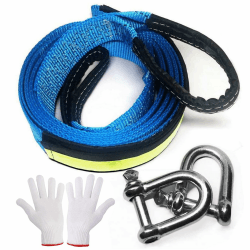 MAIKEHIGH Abschleppseil 5 cm x 5 m, 17,600 lbs (8 Tonnen) Recovery Tow Strap Kit Für Off-Road Recovery & Abschleppen Heavy Duty Polyester Weather Resistant Verstärkte Looped Ends 2 Safety Hooks