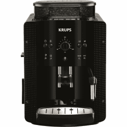 Krups Arabica Picto Kaffeevollautomat, Milchschaumdüse, 2-Tassen-Funktion, Drehregler, Einfache Reinigung, Kaffeemaschine, Schwarz, EA810870