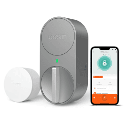 Lockin Smartes Türschloss G30, WLAN & App-Steuerung, Auto-Lock, Alexa- & Google-kompatibel, keyless Entry elektronisches türschloss, Grau
