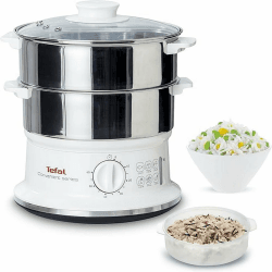 Tefal Convenient Series VC1451 Dampfgarer, Kunststoff, 6 liters, Weiß