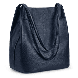 Kattee Damen Handtaschen und Tragetaschen aus weichem Echtleder Schultertasche mit magnetischem Druckknopfverschluss oben M 1-blau