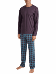 CALIDA Relax Comfy Pyjama, lang Herren, aus 100% Dicker Baumwolle 52-54 Plum