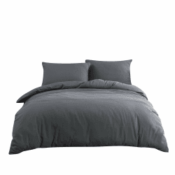 QZY Bettwäsche 220x240 cm Super Weiche 100% gebürstetes Mikrofaser mit Einer Qualität von 110 g/m²,2 Kopfkissenbezug 80x80 cm Grau