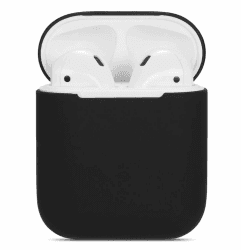 Generisch Hülle Kompatibel mit AirPods 2/1, Slim Silikon hülle Case für AirPods 2/1 Zubehör Schutzhülle Robustes aus Silikon und Skin Kompatibel mit AirPods 2/1 Ladekoffer (Schwarz)