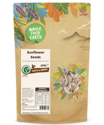 Wholefood Earth Sonnenblumenkerne - GMO frei - Vegan - Milchfrei - Ohne Zusatz von Zucker, 500 g