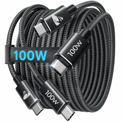 USB C auf USB C Kabel [2Stück 3M+3M] 100W/5A Schnellladekabel USB C auf USB C Kabel Nylon Lang USB Typ C Ladekabel für iPhone 16 15 Pro Max, MacBook Pro/Air, Samsung S24 S23 S22, iPad Pro