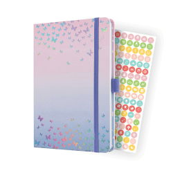 SIGEL J4347 Wochenkalender Jolie 2024, Butterfly Confetti Candy, ca. A5, Hardcover, Gummiband, Stiftschlaufe, Einstecktasche, 174 Seiten, aus nachhaltigem Papier, Terminplaner