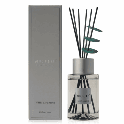 Airkeep Raumduft 170ml, Reed Diffuser Set, White Jasmine Grau Raum Duft mit Stäbchen, Raumerfrischer für Räume, Bäder, Büros, Schränke